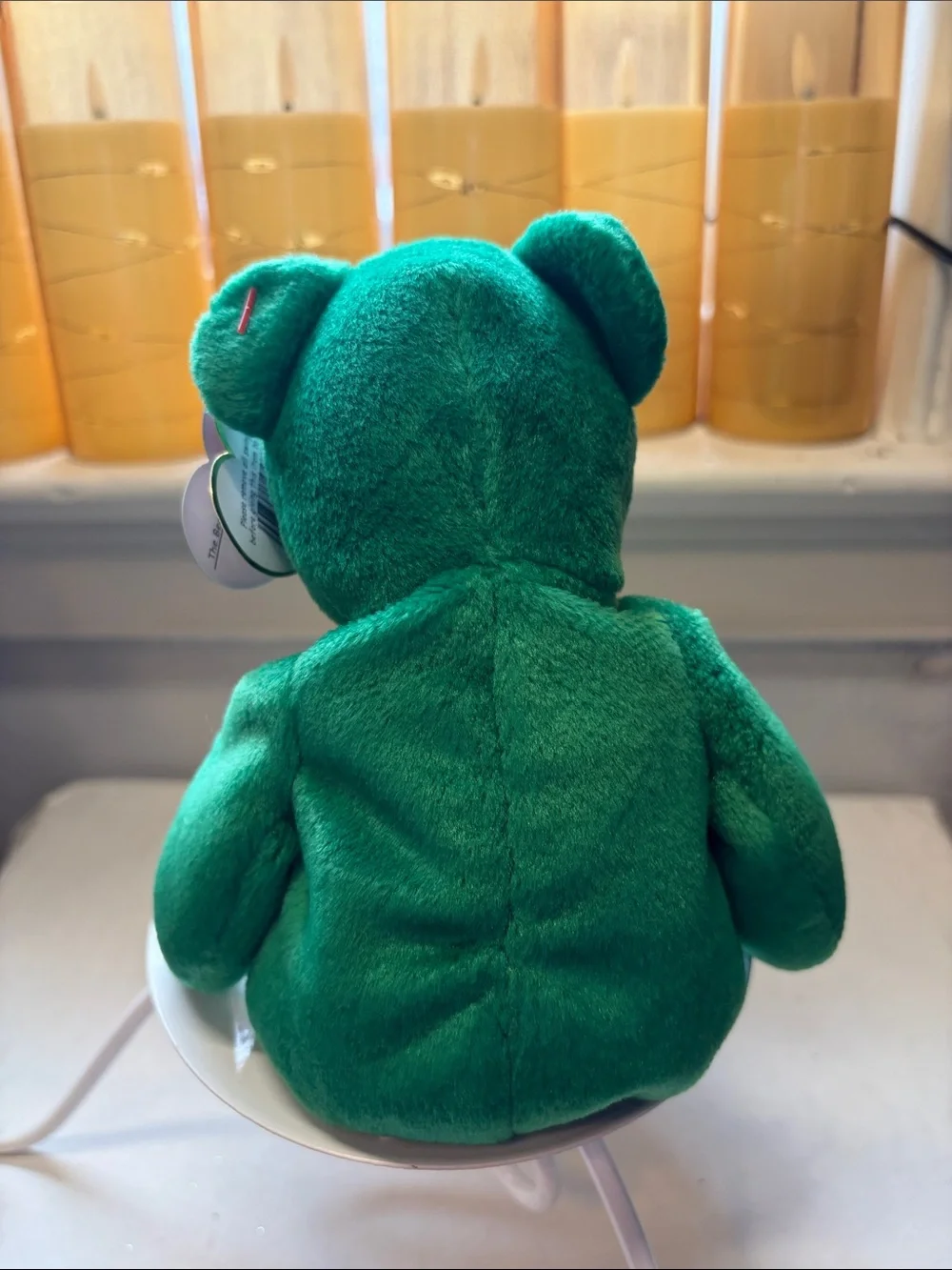 NWT Ty Erin Emerald Green Beanie Baby Bear with Shamrock Detail